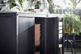 The awesome wood bamboo top looks like a cutting block in a professional kitchen. Grillskar Kitchen Island Shelf Unit Stainless Steel Ikea