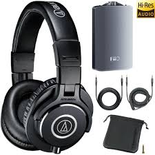 Us Deals Audio Audio Technica Ath M40x Professional Studio Monitor Headphones Fiio A3 Amp Usdeals Headphones For Sale Audio Technica Headphone Amplifiers