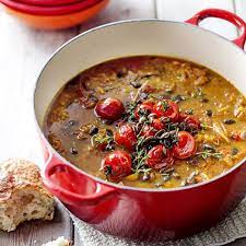 Chunky Roasted Tomato And Butternut Squash Soup Recipe Oven Recipes Healthy Dutch Oven Soup Recipes Dutch Oven Soup