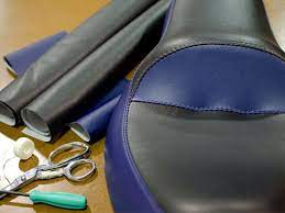 How To Re Cover A Motorcycle Seat Using Stretch Vinyl Fabric Motorcycle Seats Vinyl Fabric Motorcycle