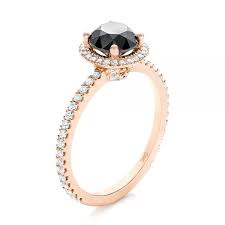 Custom Black And White Diamond Engagement Ring 102459 Seattle Bellevue Joseph Jewelry