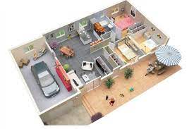 Gaya minimalis pada gambar terlihat lebih unik dengan penambahan aksen pintu garasi ala peternakan yang dicat hitam. 7 Inspirasi Denah Rumah Minimalis Lengkap Dengan Garasi