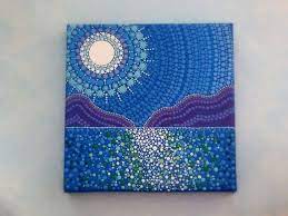 5x5 Mandala Wall Art Ooak 3d Original Dot Art Painting Home Decor Bohemian Aboriginal Wall Hanging Purple Mountains Majesty Pointillism Glow Dot Art Painting Mandala Wall Art Mandala Painting