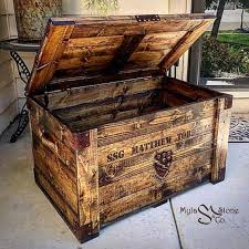 Large Military Wood Chest Beautiful Commemorative Chest To Store Military Attire And Other Military Keepsakes Handcrafte Wood Chest Wooden Chest Wood Pallets