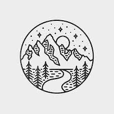 Simple Mountain Drawing In A Circle More Generally A Circle Is The Set Of Points In A Plane That Are Equidistant From A Given Point O Keep the string stretched and draw the circle! all images