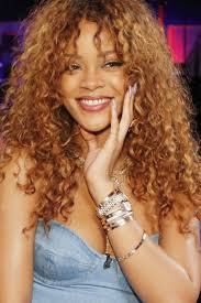 Wavy bob with thin bangs. Image Result For Rihanna Curly Hair With Bangs Rihanna Curly Hair Curly Hair Photos Curly Hair With Bangs
