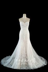 Ivory lace embroidery sweetheart mermaid sheath wedding dress with low back, size 4. Strapless Sweetheart Champagne Elegant Wedding Gown Promfy