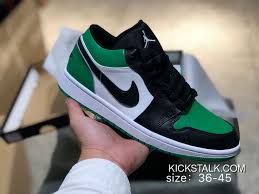 Jordan Air Jordan 1 Low Green Black White Action Leather Air Jordan 1 Low Aj1 Sneakers Low Black Green Pine Green Aj1 Black Green Basketball Shoes Women Shoes And Men Shoes New Year Deals Price 87 35 Green Basketball Shoes