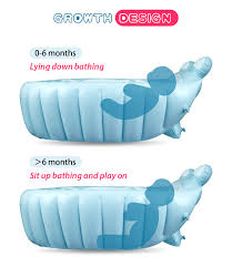 Tub + bath seat hybrid; Buy Portable Inflatable Baby Bathtub For Infants Cute Bath Tubs For Babies Toddler Bath Seat For Tub Sit Up Newborn Essentials Blue Online In Kazakhstan B091b355q4
