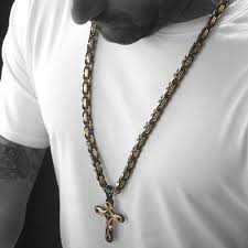 Black And Gold Jewelry Black Gold Tribal Cross Pendant Black Gold Jewelry Gold Chains For Men Black Gold Chain