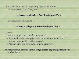 Informasi yang kita simak dalam pemahamanya kurang jelas dan tepat. A Kalimat Verbal 1 Pola Kalimat Verbal Positif