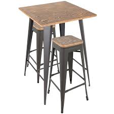 Maybe you would like to learn more about one of these? 3pc Oregon Industrial Pub Set Matte Gray Metal Dining Sets Medium Brown Wood Top Lumisource Target