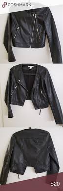 H M Black Collarless Faux Leather Jacket Leather Jacket Faux Leather Jackets Black Faux Leather Jacket