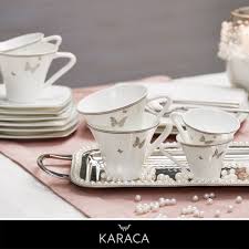 Karaca Fine Pearl Mariposa 86 Parca 12 Kisilik Yemek Takimi Karaca Yemek Takimi Taki Yemek