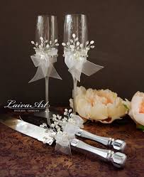 Silver Wedding Champagne Glasses Winter Style Wedding Toasting Flutes Gold W Wedding Cake Knife And Server Set Toasting Flutes Wedding Wedding Champagne Flutes