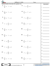 Add and subtract fractions with variables. Fraction Worksheets Free Distance Learning Worksheets And More Commoncoresheets