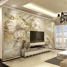3d Gold Diamond Floral Jewelry Wall Mural For Home Or Business Custom Photo Wallpaper Wallpaper Living Room Bedroom Murals