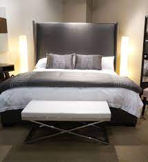 Las Vegas Market Pandora Bed In Brown Leather And Alexa X Base Bench In White Bedroom Furniture Home Furniture