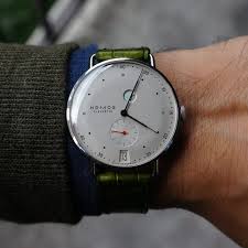 Nomos Metro On Custom Green Strap X Post R Watches Watchbands Watches For Men Minimal Watch Vintage Watches