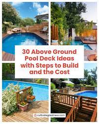 Open your above ground pool with just a few pieces of equipment, some basic chemicals, and a little elbow but before you can enjoy your pool, you'll need to open and prep it. 30 Above Ground Pool Deck Ideas With Steps To Build And The Cost