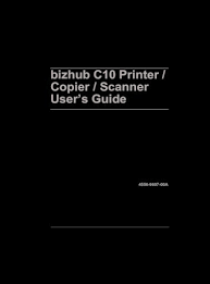 Trouvez votre pilote d'impression, et manuels d'utilisation pour prendre en main nos équipements très facilement. Bizhub C10 User Manual Pdf Document