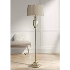 You can adjust the lamp lever for optimum illumination. Antique Mercury Glass Finish Metal Floor Lamp W Gray Shade 7p981 Lamps Plus