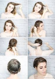 Try this short hairstyle tutorial to create an updo in short hair. Diy Hairstyles For Biking Best Braid Hacks Braided Updo For Short Hair Short Hair Updo Braided Hairstyles Updo