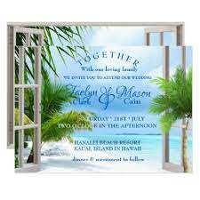 Tropical Wedding Beach Scene Wedding Invitation Zazzle Com Tropical Wedding Destination Wedding Invitations Wedding Invitations