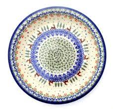 10 25 Plate Stoneware Round Unikat Vena Color Palette Polish Pottery