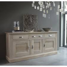 Bahut 3 Portes 3 Tiroirs Chene Massif Stockholm Blanchi Meuble Chene Buffet Salle A Manger Commode Chambre