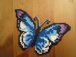 Pixel Art Perler Papillon Bleu Violet Temps Consacre 2 Heures Taille Cm L 12 5 H 10 Pixel Art Art Papillon
