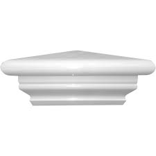 These post caps feature a pyramid top with detailed styling along the bottom. 5 Vinyl Post Cap Federation Style Post Cap Lmt For 5 X 5 Vinyl Fence Posts White Vinyl