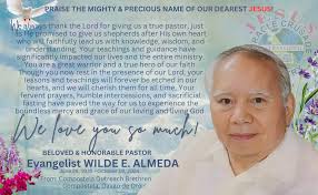 We always thank the Lord for giving us a true pastor, just as He promised  to give us shepherds after His own heart who will faithfully lead us with  knowledge, wisdom, and