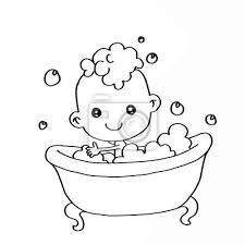 Wenn du gemeinsam mit deinem baby in die badewanne möchtest, spricht absolut nichts dagegen, dass dein baby einfach auf deinem bauch man kann quasi sofort nach der geburt gemeinsam mit dem baby in der großen badewanne baden. Baby Baden In Der Badewanne Farbung Fototapete Fototapeten Wanne Badewanne Shampoo Myloview De