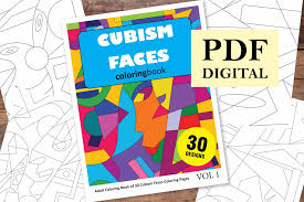 Today, coloring pages for adults are very popular. Cubism Faces Coloring Book For Adults Coloring Books For Adults