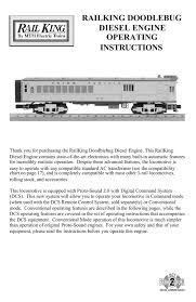 Rail King Doodlebug Operating Instructions Manualzz Com