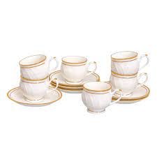 Shop jusalpha at the amazon dining & entertaining store. Buy Skykey Bone China Bharat Kareena Tea Cup Saucer Set Of 6 170 Ml White Online At Low Prices In India Amazon In
