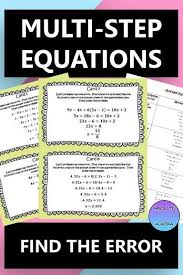 Help Your Students Build Rigor When Finding Errors In Problems Includes 10 Multi Step Equations With An Error I Multi Step Equations Error Analysis Equations