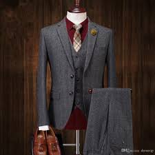 Ich hoffe ich konnte euch. Grosshandel Mens Zwei Tasten Wolle Tweed Anzug Jacke Weste Hose 3 Stuck Dunkelgrau Massgeschneiderte Formelle Anzuge Hochzeit Smoking Geschaftsleute Von Dressvip 34 09 Auf De Dhgate Com Dhgate