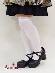 レース付 ニーハイソックス 19075618112119 amavel アマベル 公式サイト ロリータファッション ニーハイソックス オーバーニーソックス