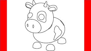 How To Draw A Cow From Roblox Adopt Me Step By Step Drawing Youtube