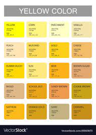Yellow Color Codes And Names Selection Of Colors For Design Interior Or Illustration Poster Downl Color Palette Yellow Shades Of Yellow Color Color Coding