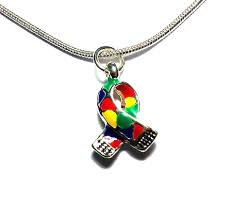 The most stunning but most fragile of the. Autism Awareness Silver Puzzle Piece Ribbon Necklace Emida64
