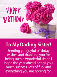 Chocolate cake with candles for sister's birthday. To My Darling Sister Happy Birthday Card Birthday Greeting Cards By Davia 2021