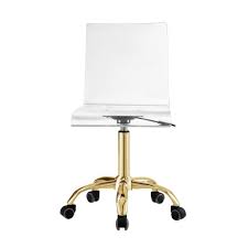 The first thing that one may consider is why they should bother with a desk chair at all. Inspired Home Caspian Clear Gold Desk Chair With 5 Star Stainless Steel Base Ac159 09gd Hd The Home Depot