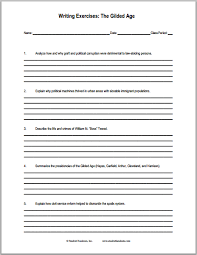 Gilded Age Writing Exercises Free To Print Pdf File For High School United States History Students Essay Questions Writing Exercises This Or That Questions