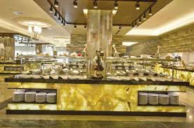 The dining table has four straight legs and a rectangular tabletop. Hotel Buffet Restaurant Dining Table Countertop Onyx Reception Desk For Dinner And Breakfast China Onyx Tile Onix Counterop Made In China Com