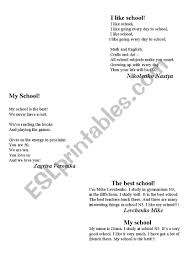 Kids Poems Esl Worksheet By Aksannetka