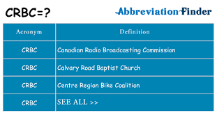Calvary road baptist church is a baptist church in alexandria, virginia that welcomes new followers of christ. What Does Crbc Mean Crbc Definitions Abbreviation Finder