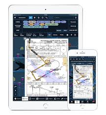 foreflight ipad and iphone with jeppesen chart on map